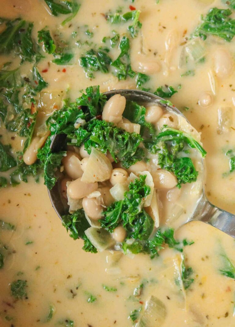 White Bean and Kale Soup With Crispy Chickpeas Girl Heart Food®