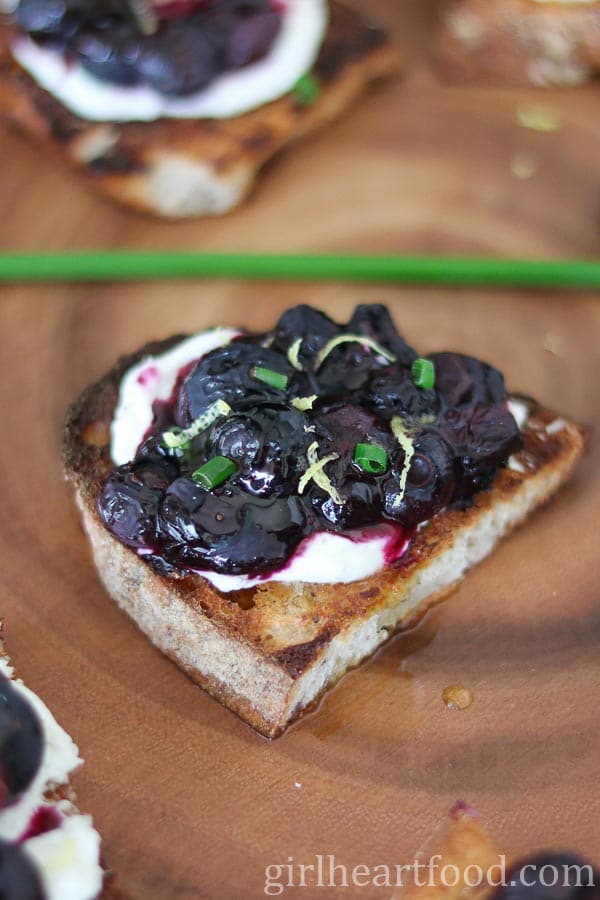 Roasted Blueberry Goat Cheese Crostini Recipe Girl Heart Food