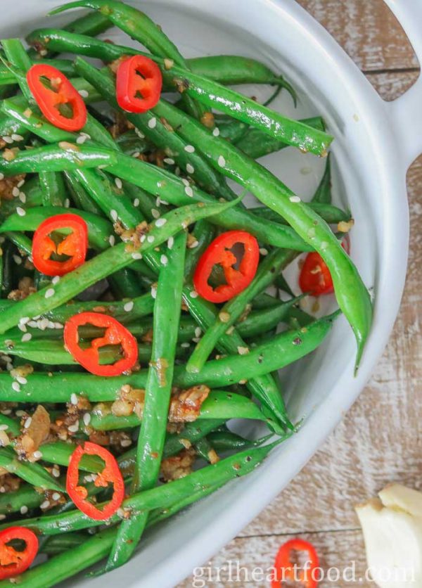 Garlicky Green Beans Girl Heart Food®