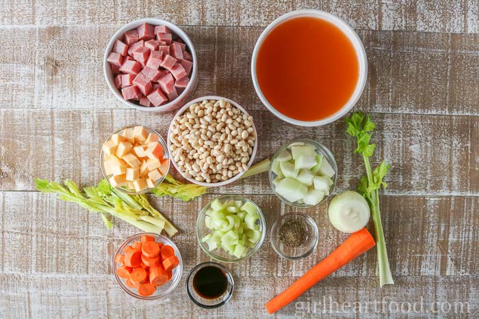 Ingredients for a Newfoundland boiled beans recipe.