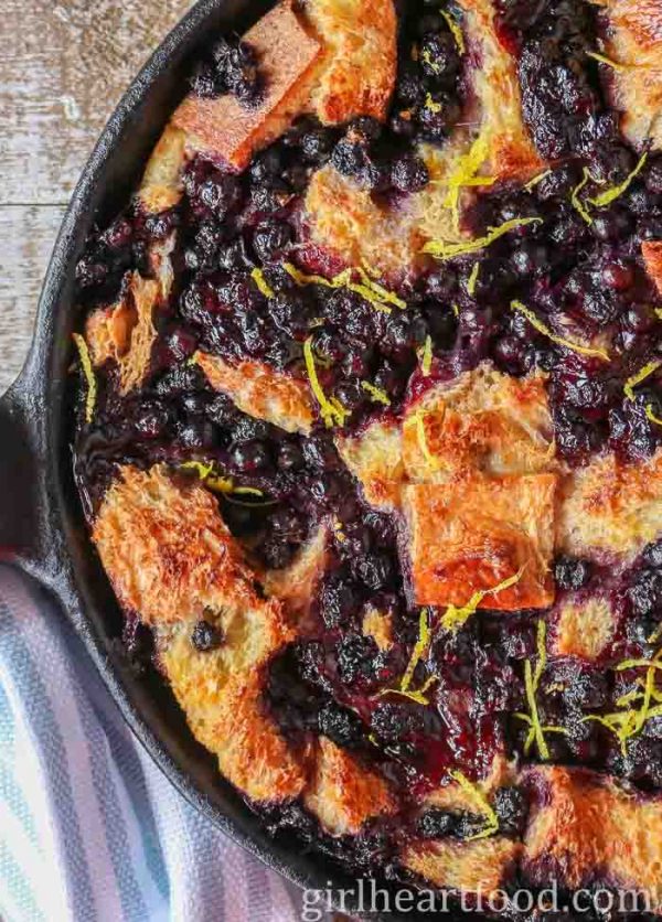 Easy Blueberry Bread Pudding Recipe | Girl Heart Food®