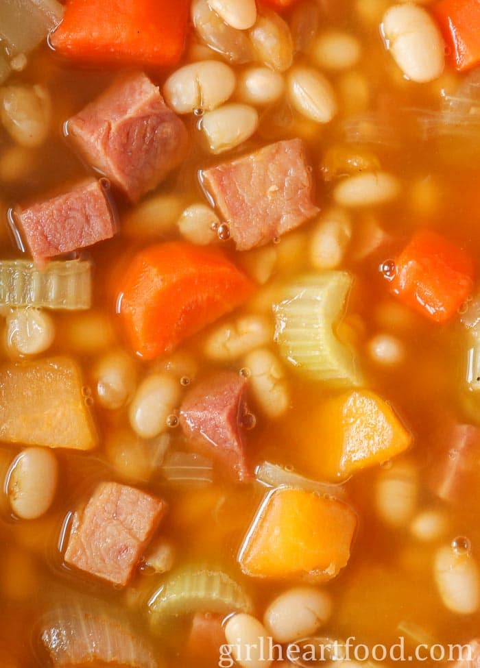 Close-up of Newfoundland boiled beans.