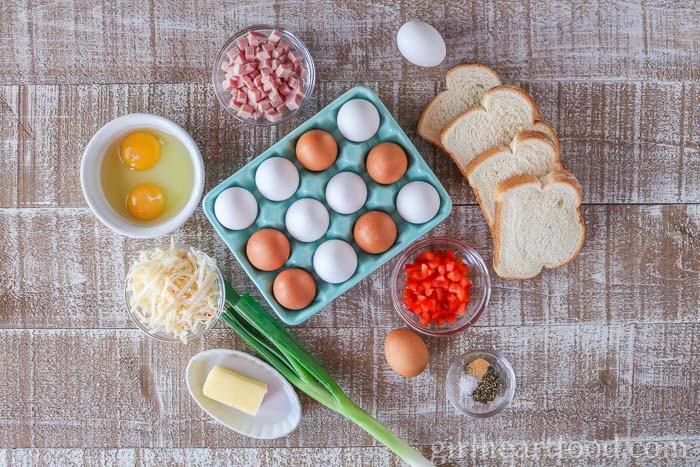 Ingredients for an easy omelette recipe.