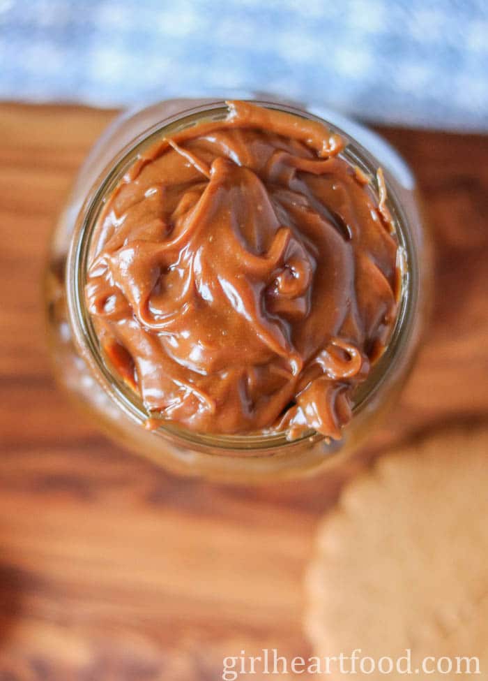Jar of gingersnap cookie butter.