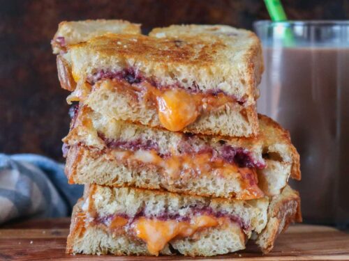 Grilled PB and J Sandwich With Cheese