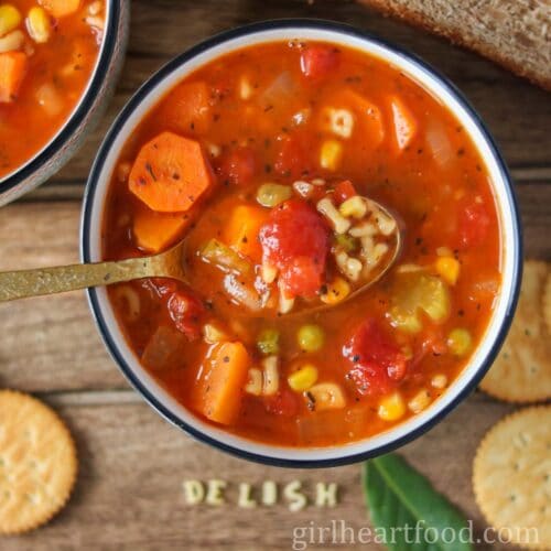 Vegetable Alphabet Soup Recipe | Girl Heart Food®