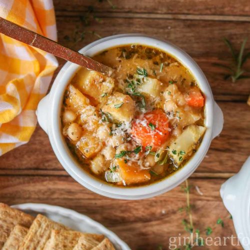 Chunky Vegetable Soup (With Roasted Root Veggies) | Girl Heart Food®