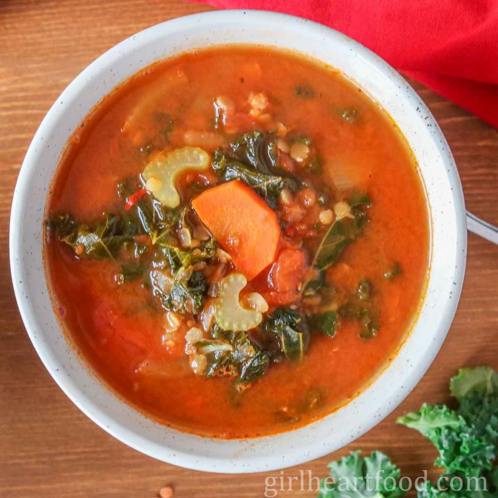 Spicy Lentil Kale Soup Recipe Girl Heart Food®