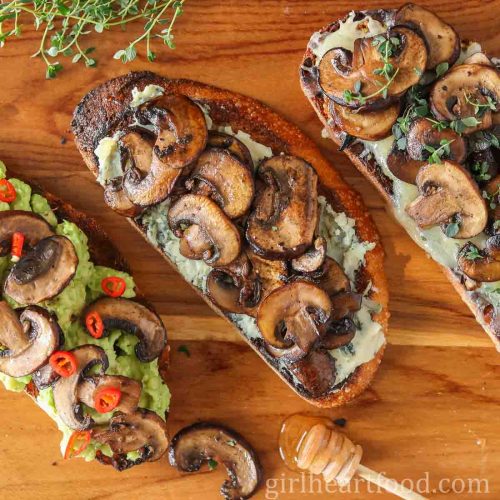 Easy Mushrooms on Toast Recipes (Three Versions) | Girl Heart Food®