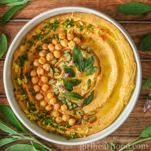 Spiced Pumpkin Hummus Recipe | Girl Heart Food®