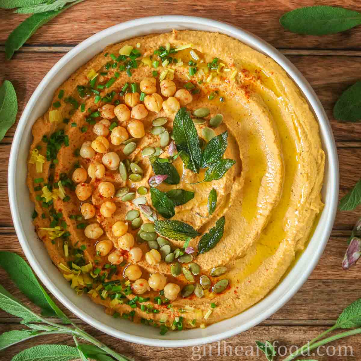 Spiced Pumpkin Hummus Recipe | Girl Heart Food®