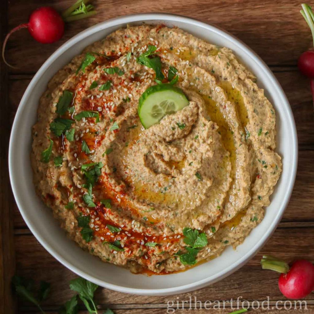 Roasted Eggplant Dip (Baba Ganoush Recipe) Girl Heart Food®
