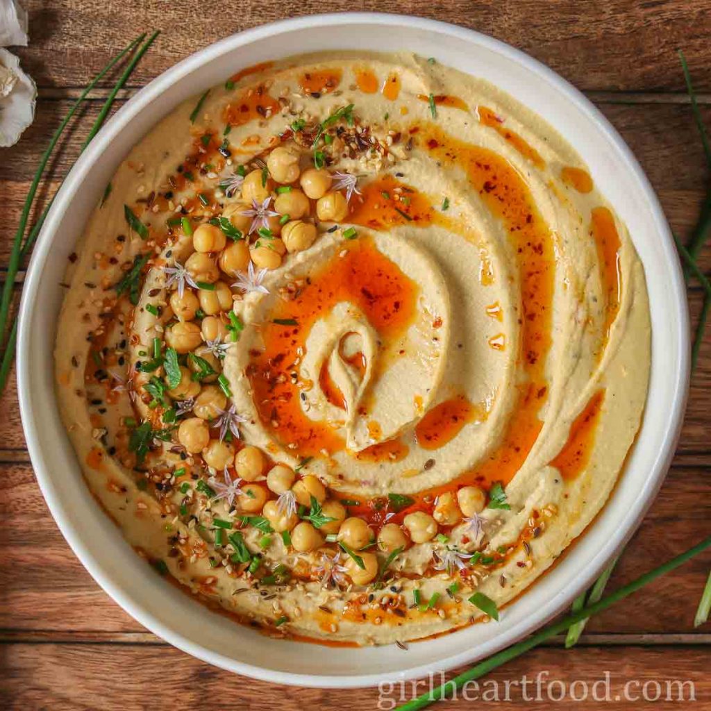 Roasted Garlic Hummus Recipe Girl Heart Food®