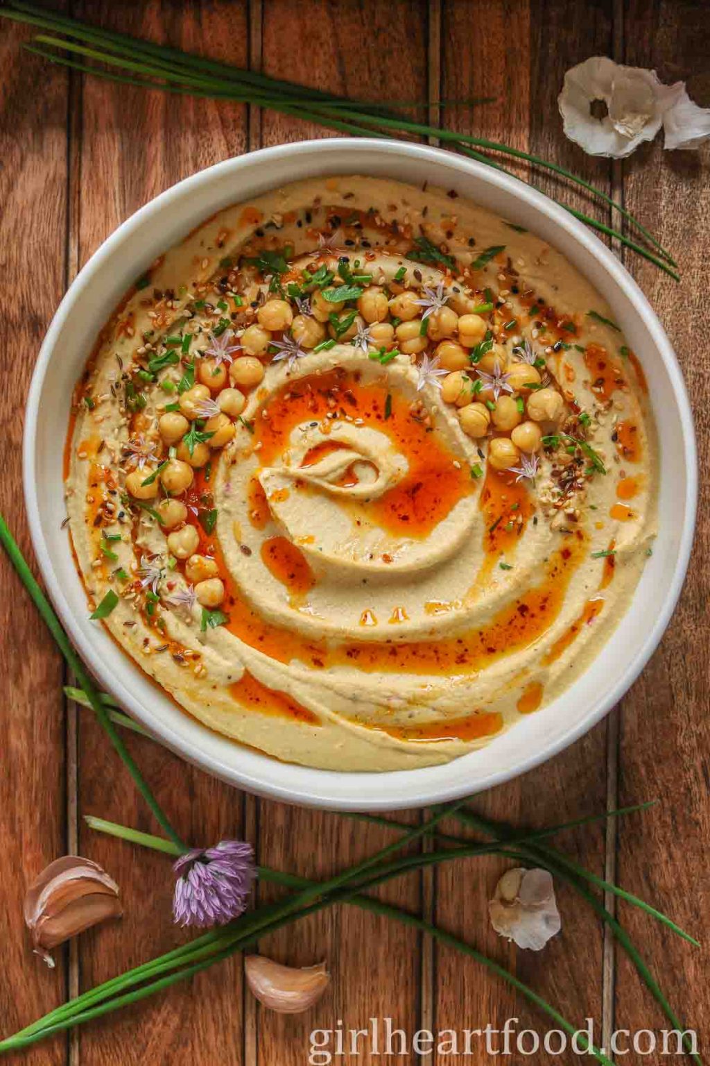 Roasted Garlic Hummus Recipe Girl Heart Food®