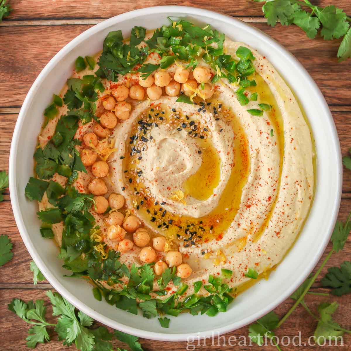 Classic Hummus in the Blender Girl Heart Food®