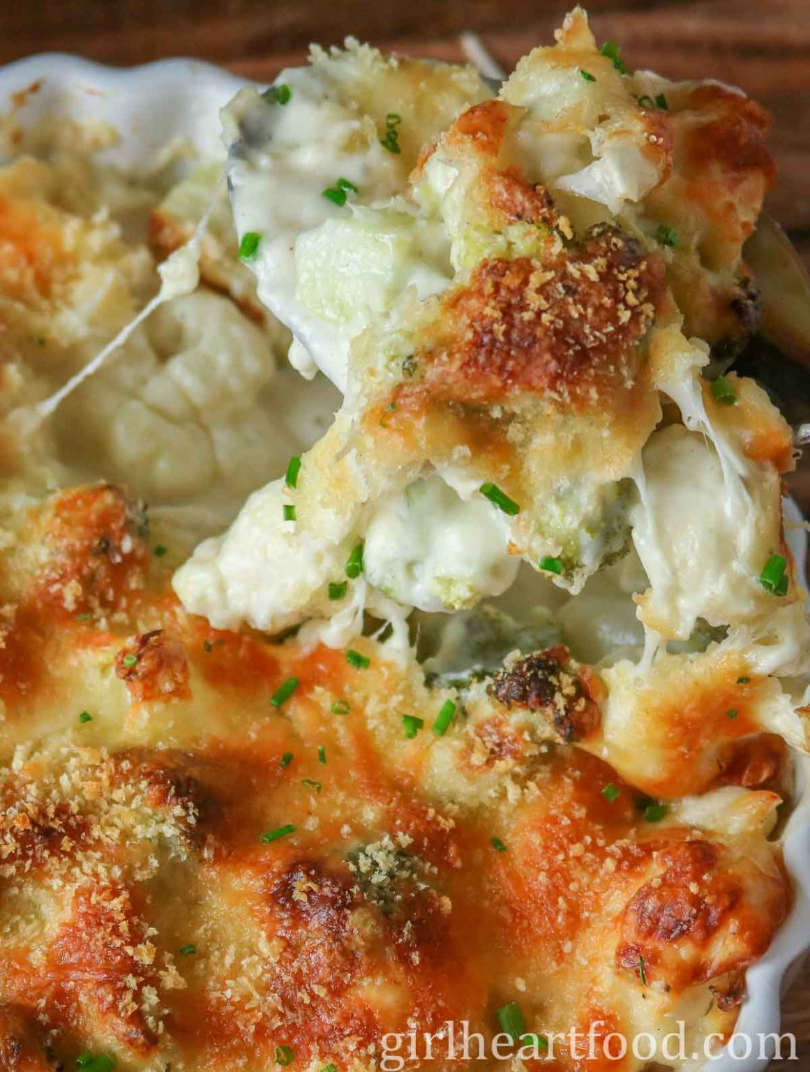 Broccoli Cauliflower Bake (Vegetable au Gratin) Girl Heart Food®