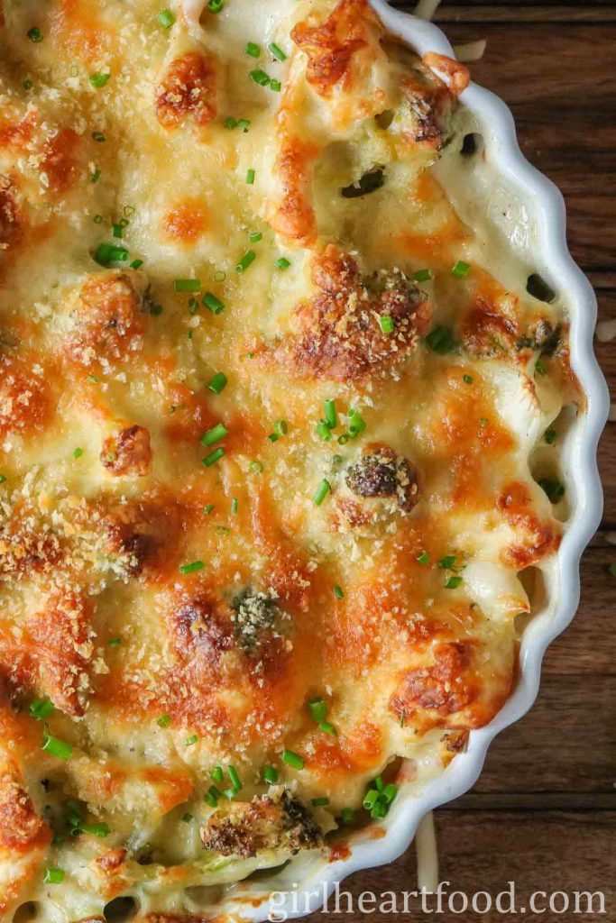 Broccoli Cauliflower Bake (Vegetable au Gratin) Girl Heart Food®