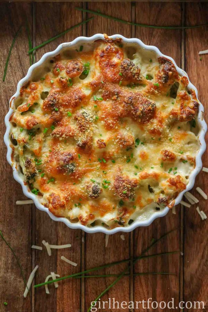 Broccoli Cauliflower Bake (Vegetable au Gratin) | Girl Heart Food®