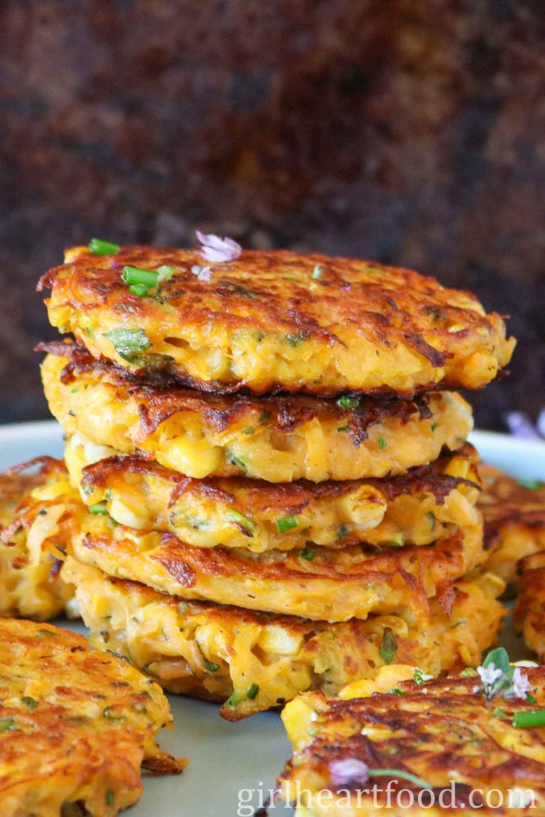 Butternut Squash Fritters With Corn | Girl Heart Food®