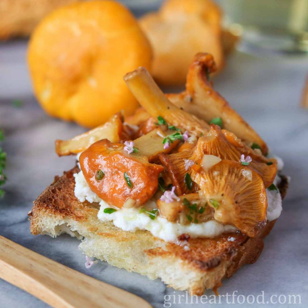 Chanterelle Mushroom Crostini Girl Heart Food®