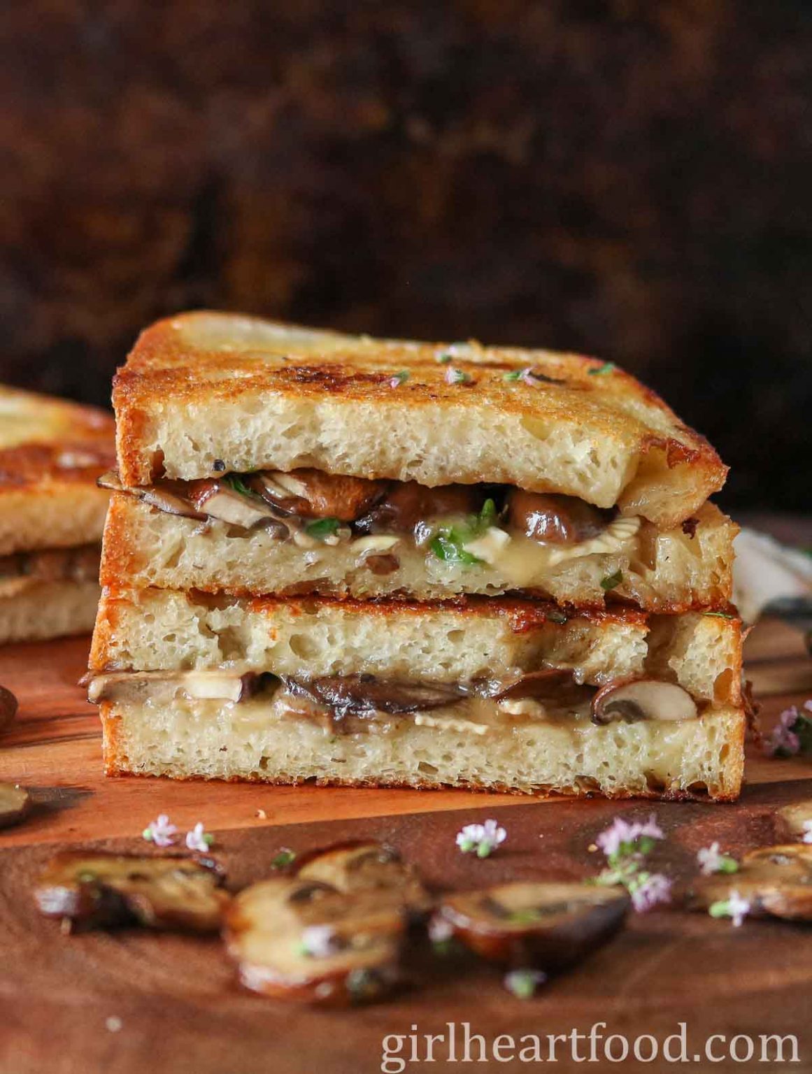 Mushroom Brie Grilled Cheese Sandwich Girl Heart Food®