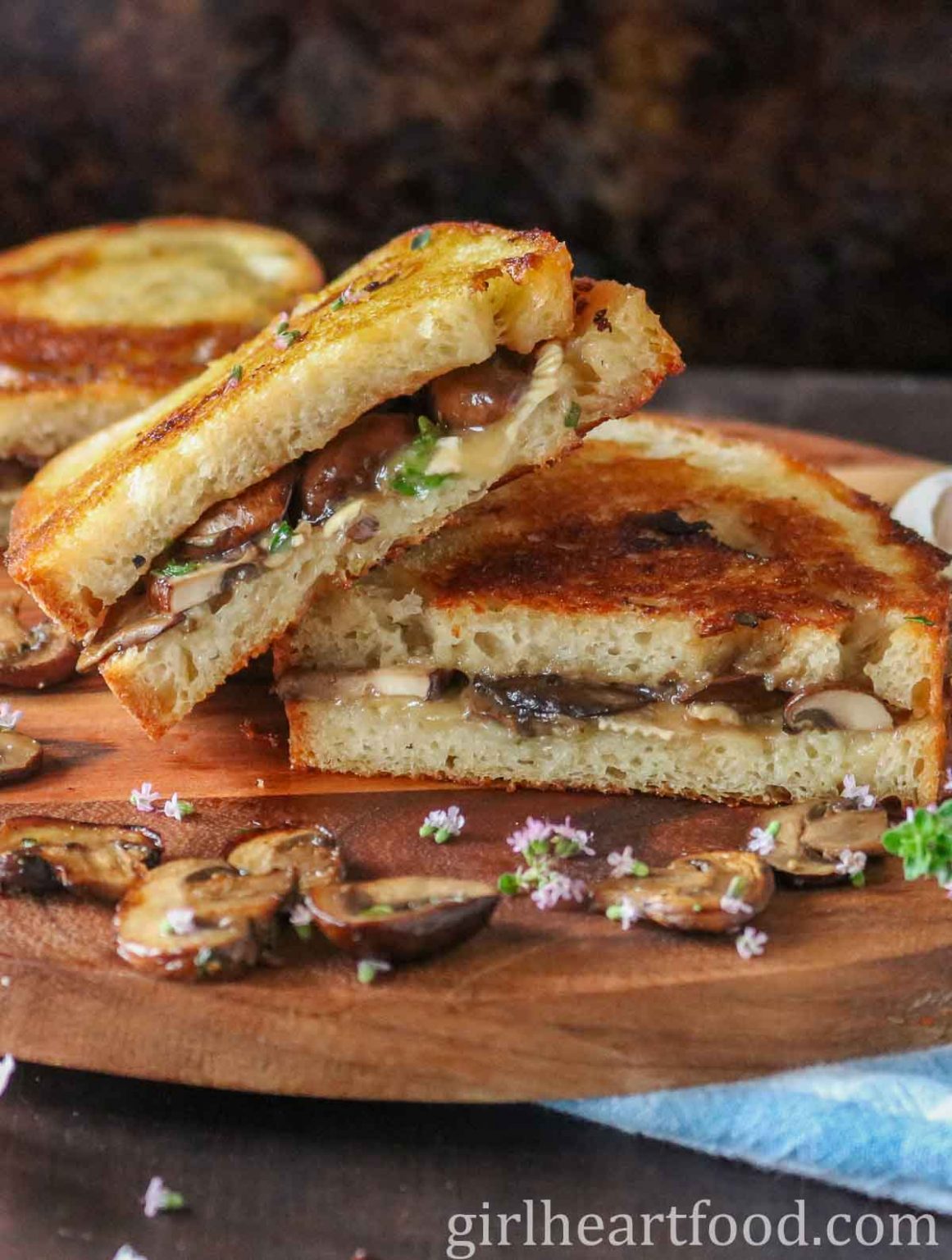 Mushroom Brie Grilled Cheese Sandwich Girl Heart Food®