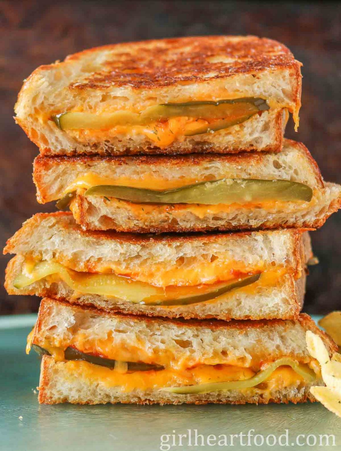 Pickle Grilled Cheese Sandwich | Girl Heart Food®