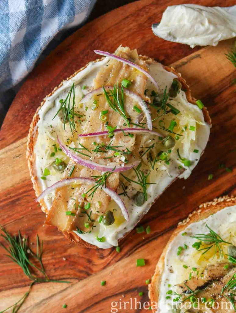 Smoked Herring on Toast With Cream Cheese Girl Heart Food®