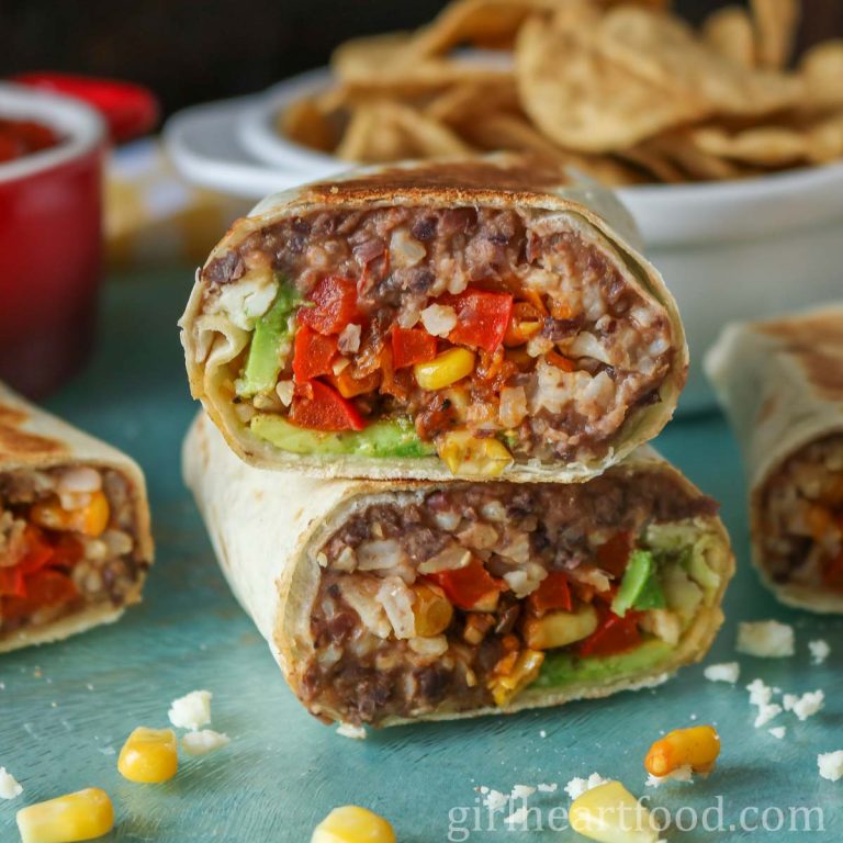 Refried Bean Burrito Recipe | Girl Heart Food®