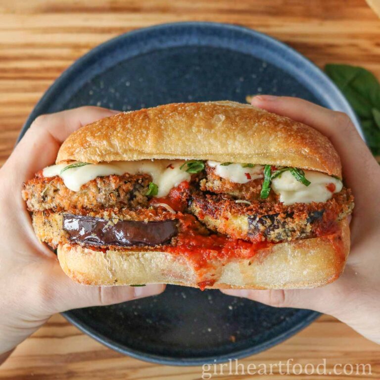 Eggplant Parmesan Sandwich Girl Heart Food®