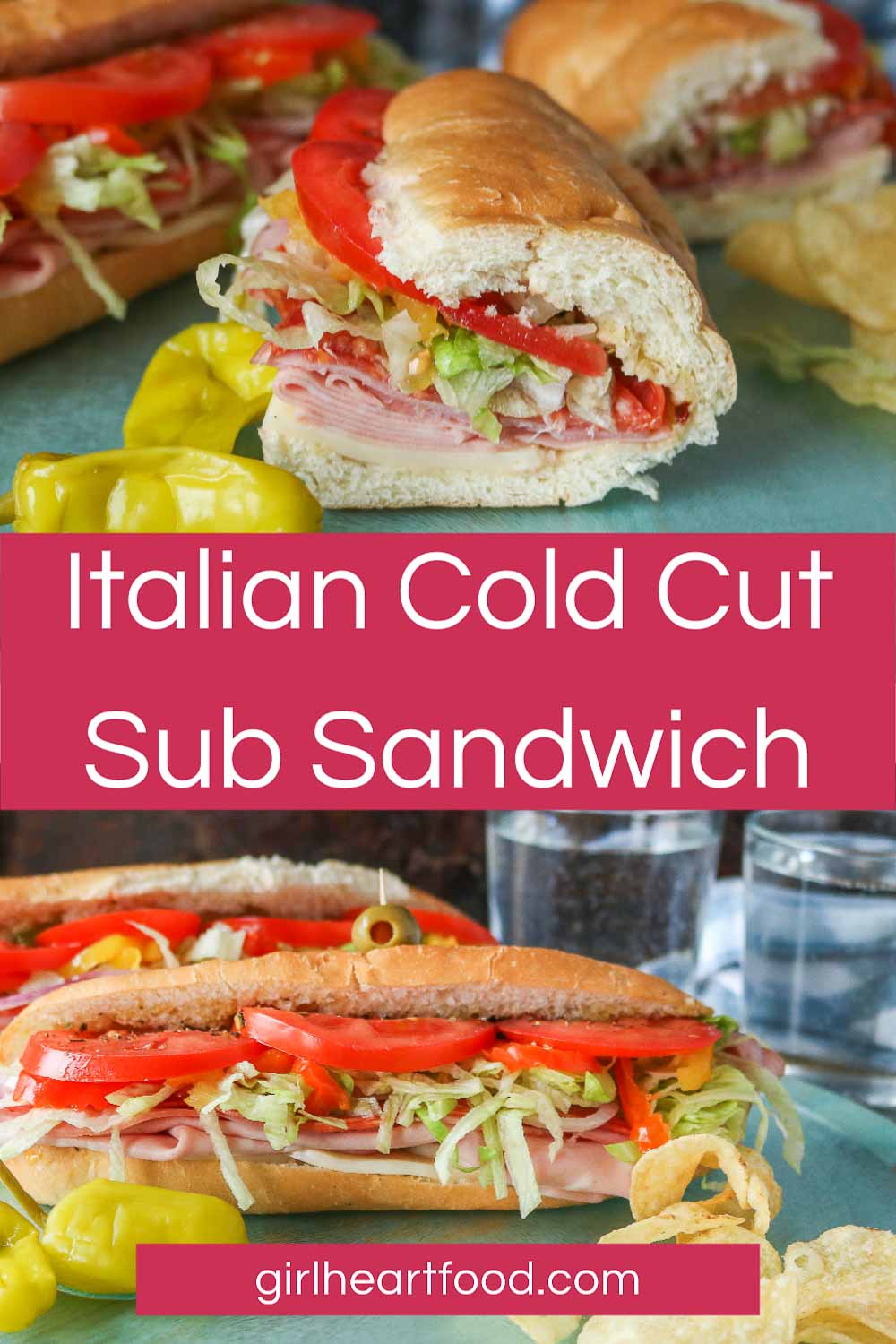 Italian Cold Cut Sub Sandwich Girl Heart Food