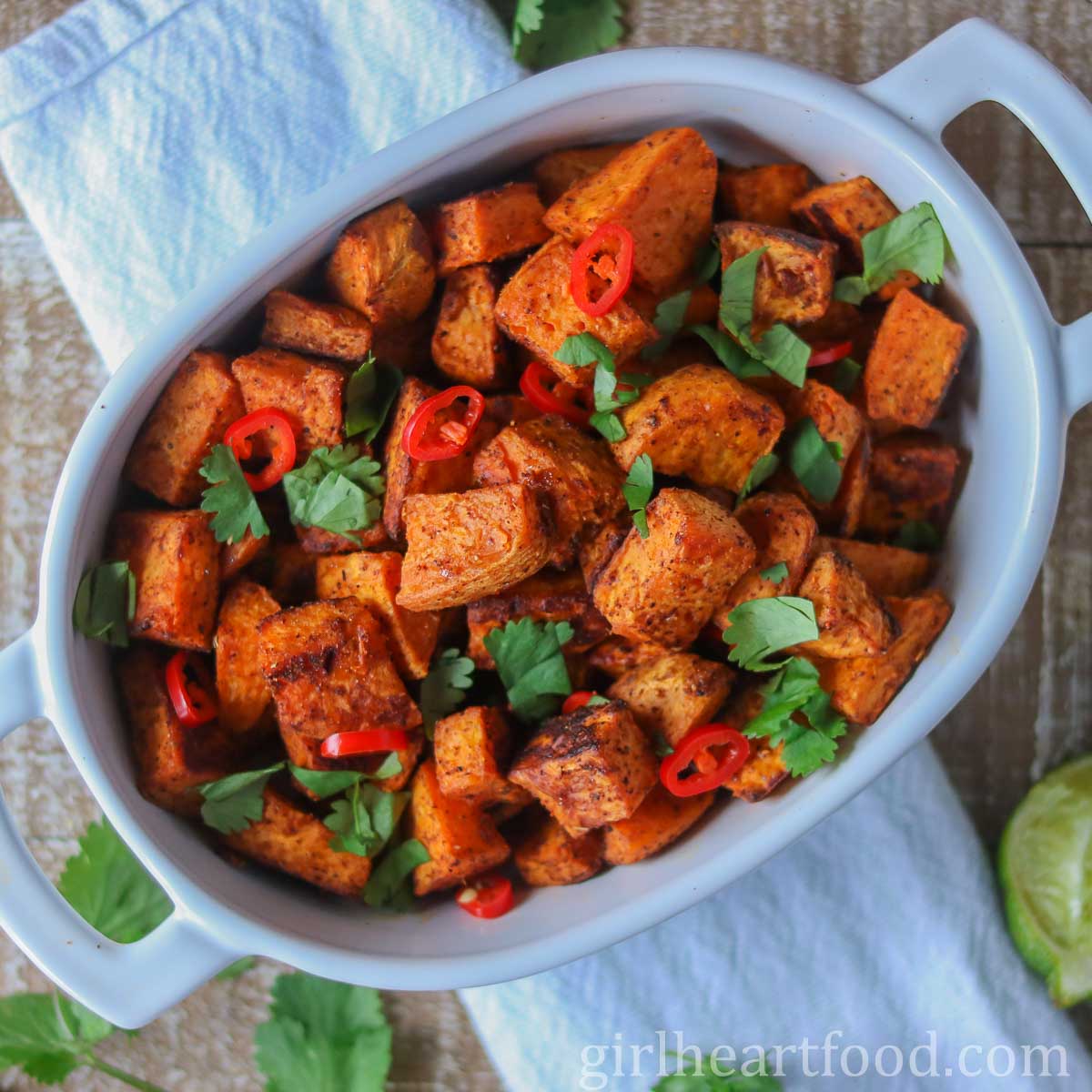 Spice-Roasted Sweet Potato Cubes - Familystyle Food