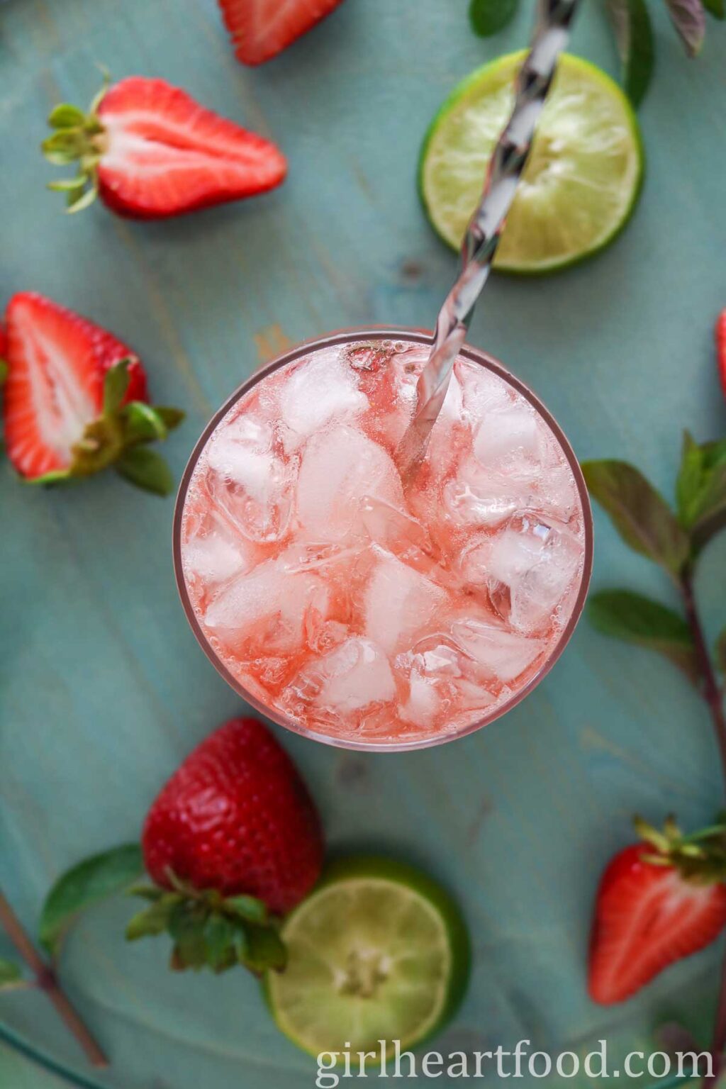 Strawberry Mocktail Recipe | Girl Heart Food®