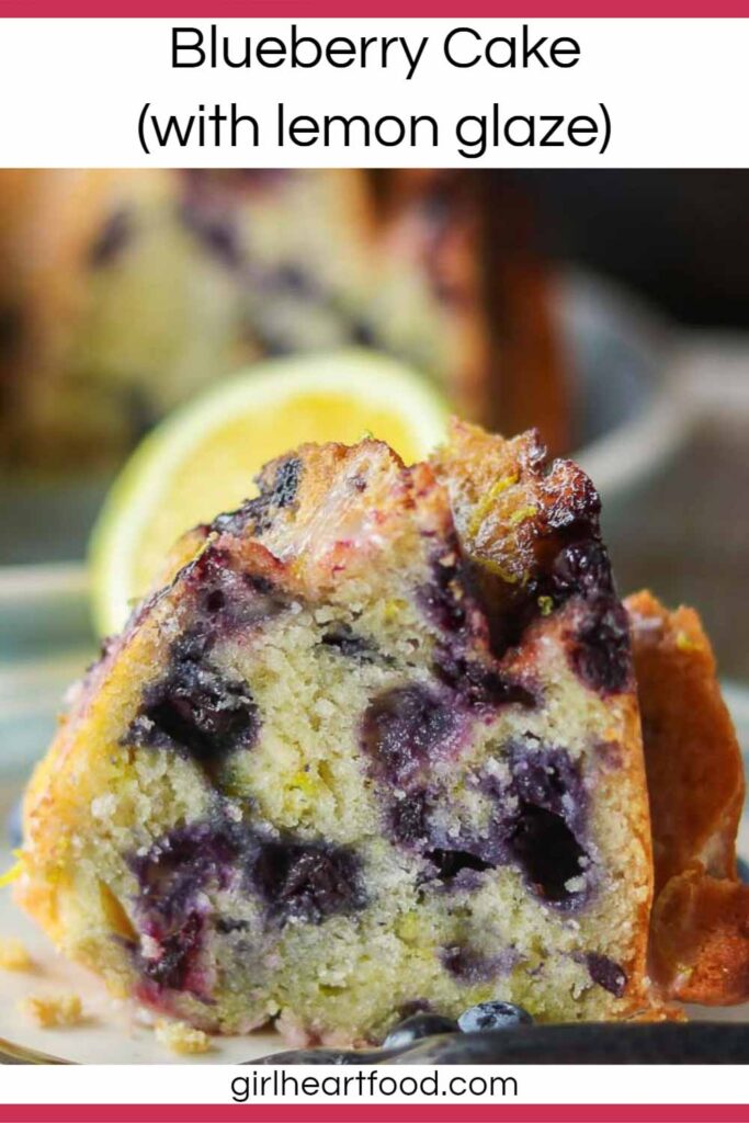 Piece of blueberry lemon cake.