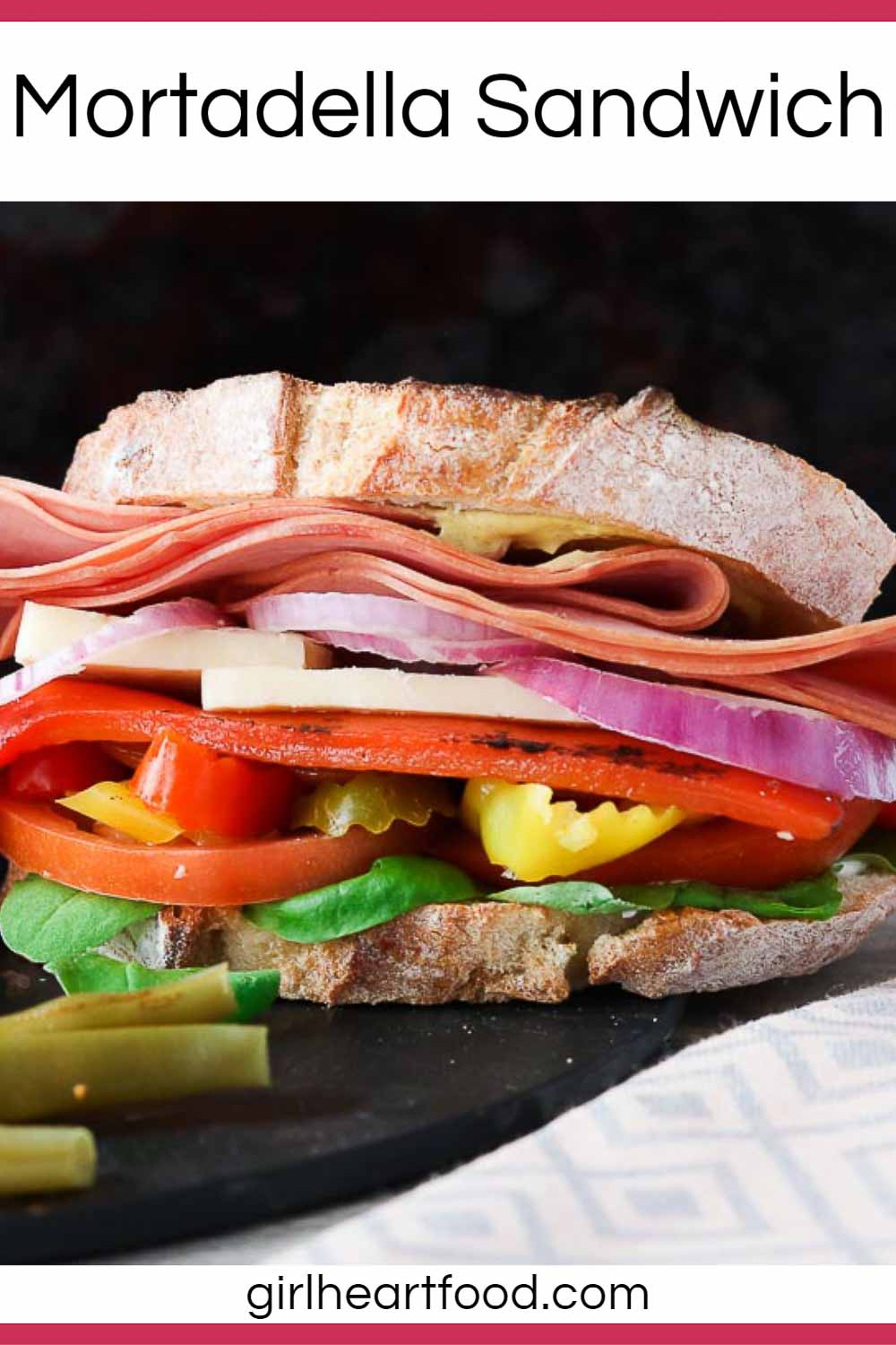 Mortadella Sandwich Girl Heart Food®