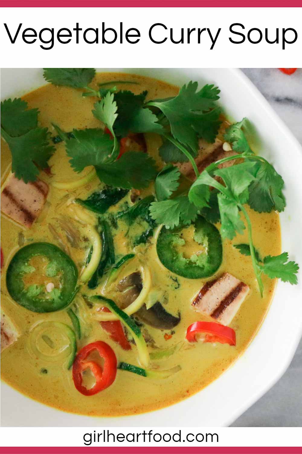 Vegetable Curry Soup With Coconut Milk and Zoodles Girl Heart Food®