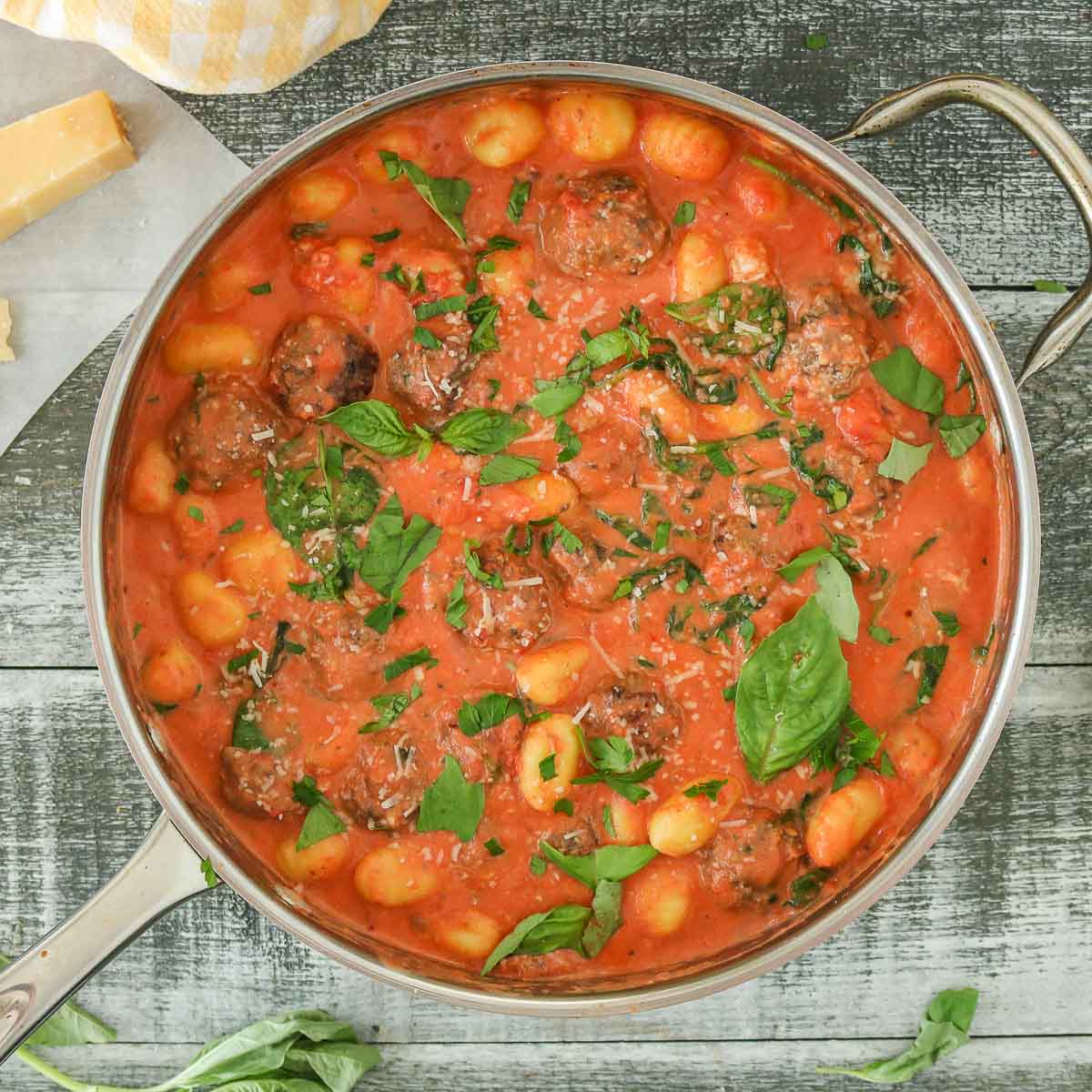 Gnocchi and Meatballs With Creamy Tomato Sauce | Girl Heart Food®