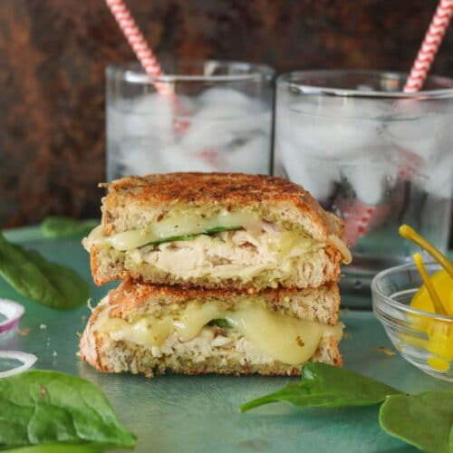 Chicken Pesto Grilled Cheese Sandwich | Girl Heart Food®