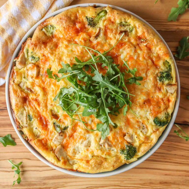 Broccoli Chicken Frittata Recipe | Girl Heart Food®