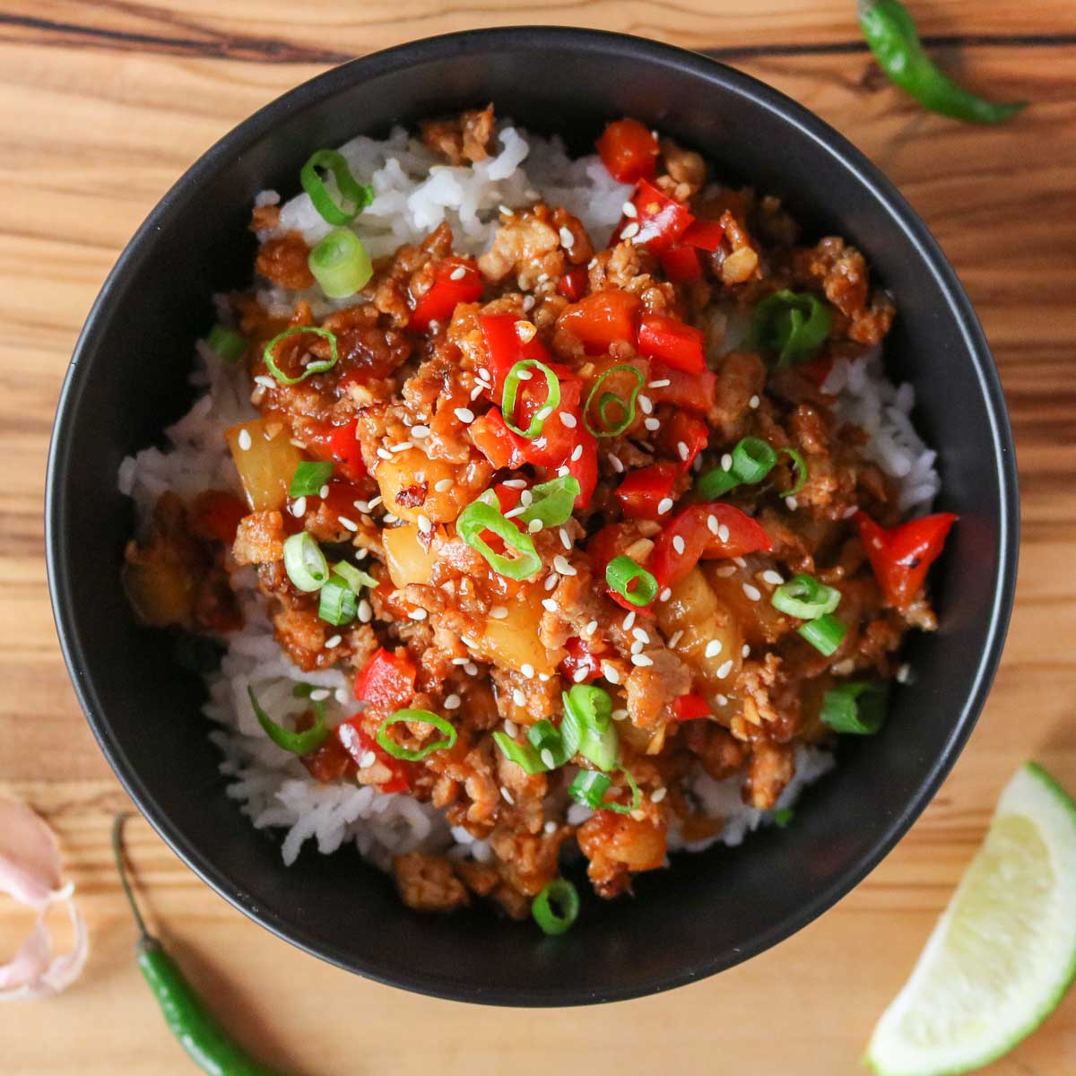 Asian Chicken Rice Bowl - Recipe by Blackberry Babe