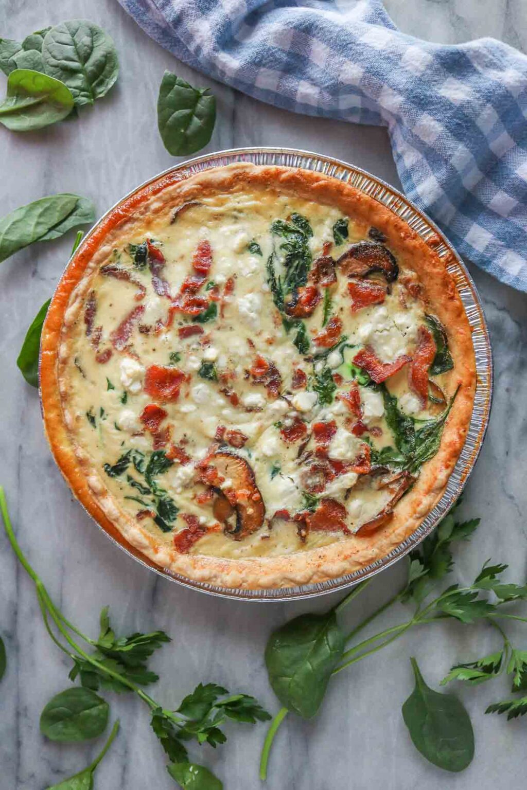 Spinach Mushroom Bacon Quiche Girl Heart Food®