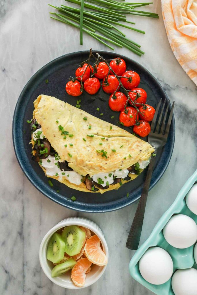 Mushroom and Goat Cheese Omelette Girl Heart Food®