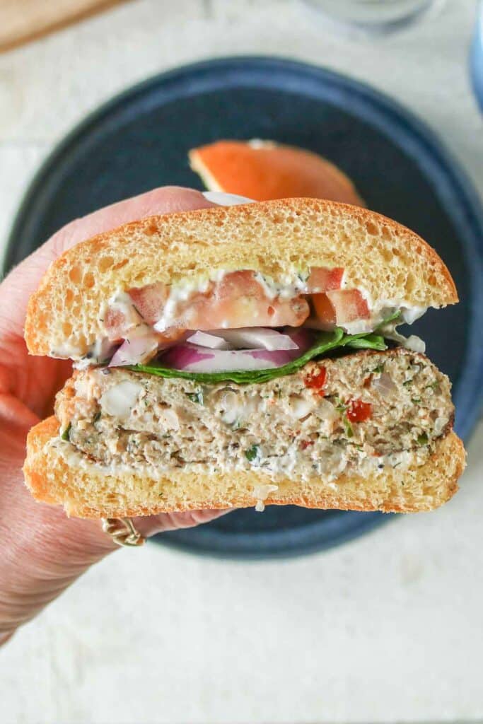 Mediterranean Ground Chicken Burgers Girl Heart Food®