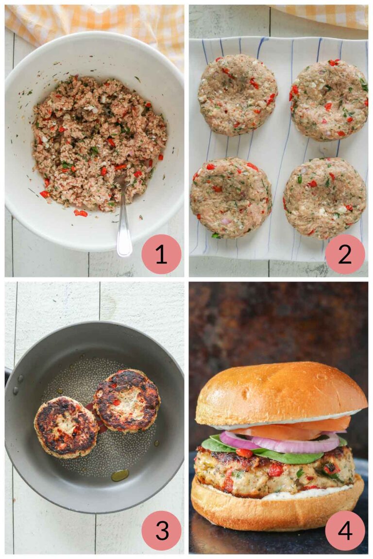 Mediterranean Ground Chicken Burgers Girl Heart Food®