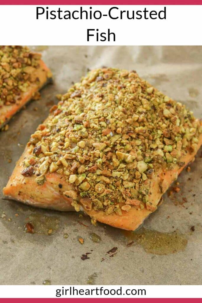 If you're looking for an easy baked fish recipe that's quick to make during those busy weeknights yet special enough for date night or entertaining, then try this recipe for pistachio-crusted fish. Succulent and flaky baked arctic char is topped with Dijon mustard and chopped pistachios for one mouth-watering entrée.