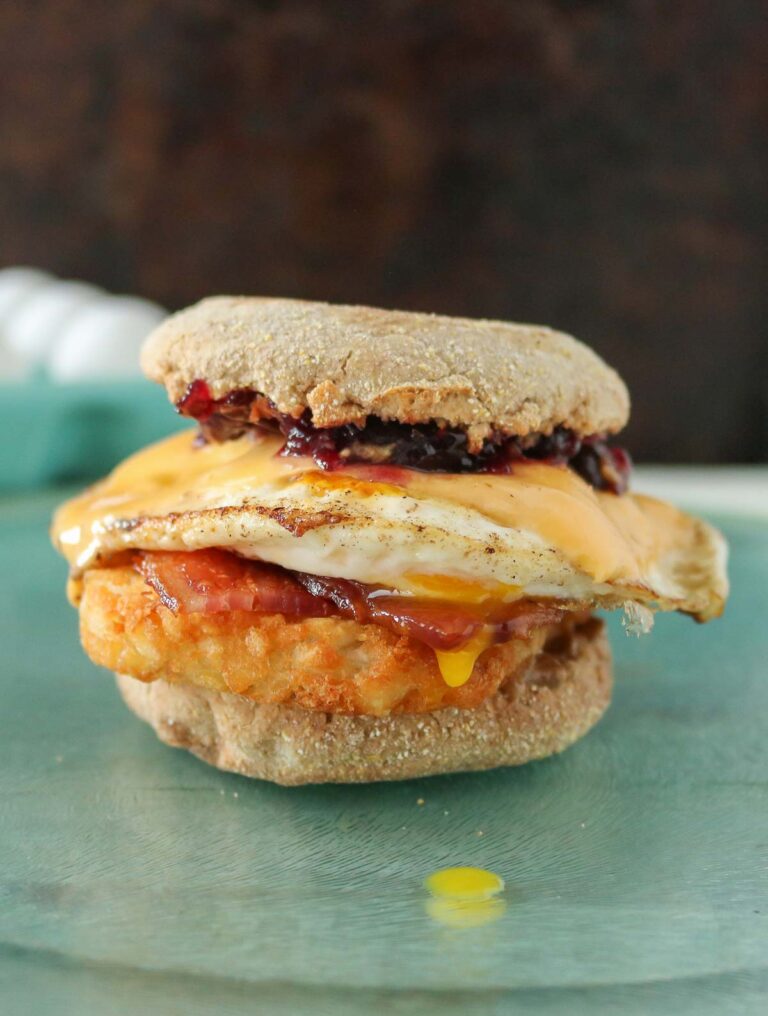 Bacon and Egg Hash Brown Breakfast Sandwich Girl Heart Food®