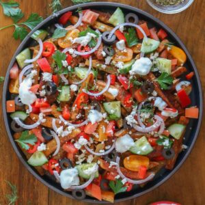 Plate of Mediterranean fries.