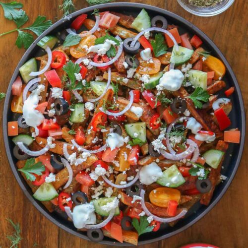 Plate of Mediterranean fries.