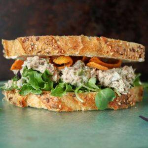 Dill pickle tuna salad sandwich.