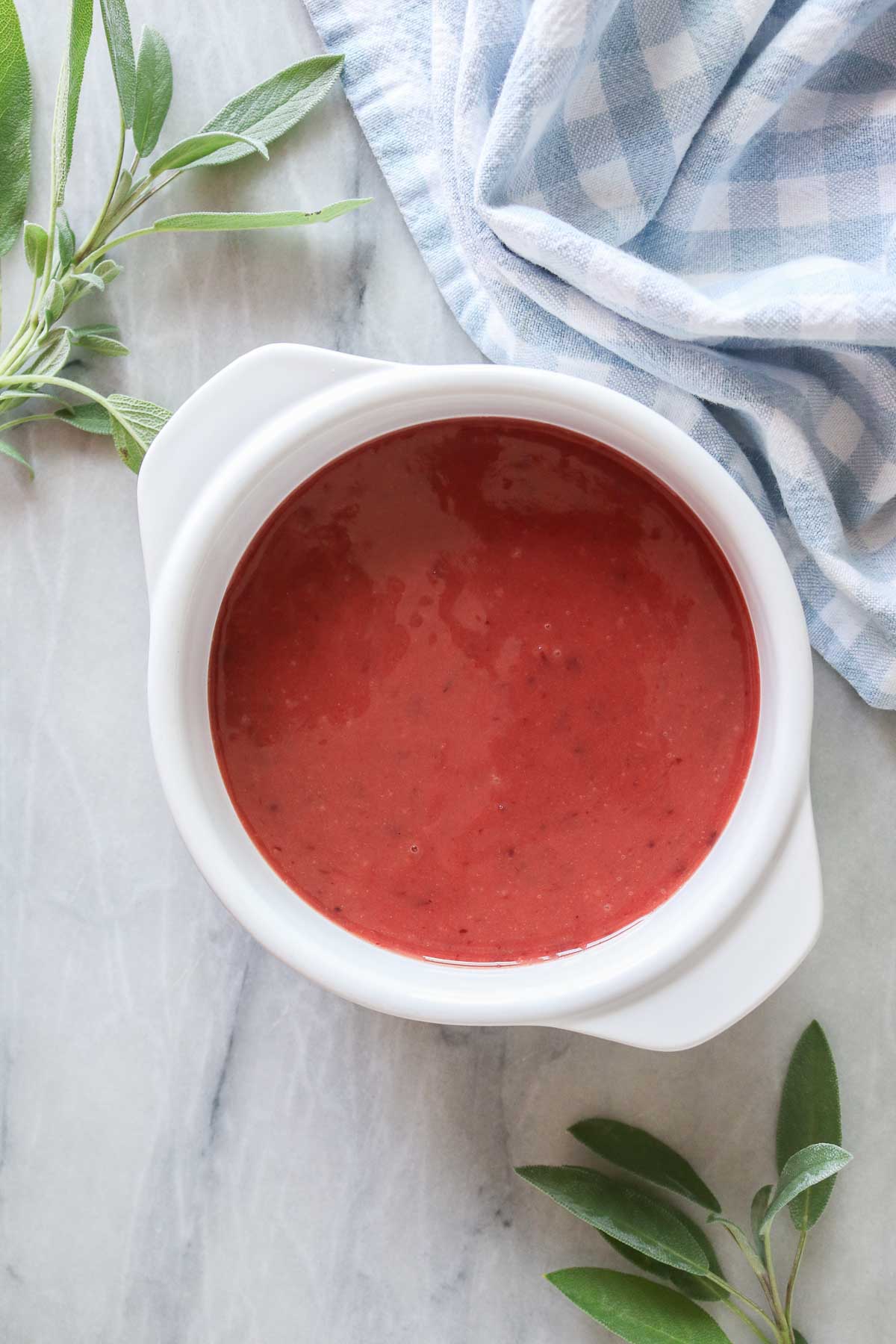 Cranberry mustard sauce in a serving dish.